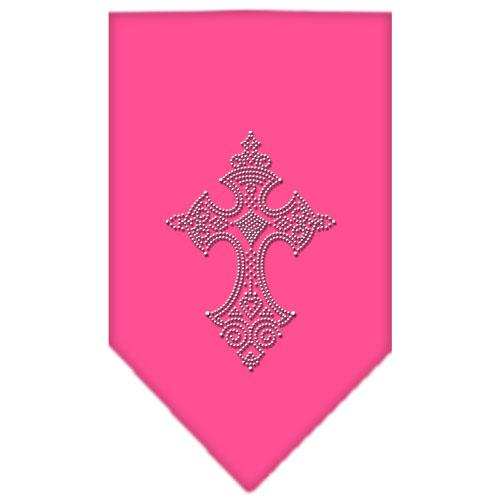 Cross Rhinestone Bandana Bright Pink Large